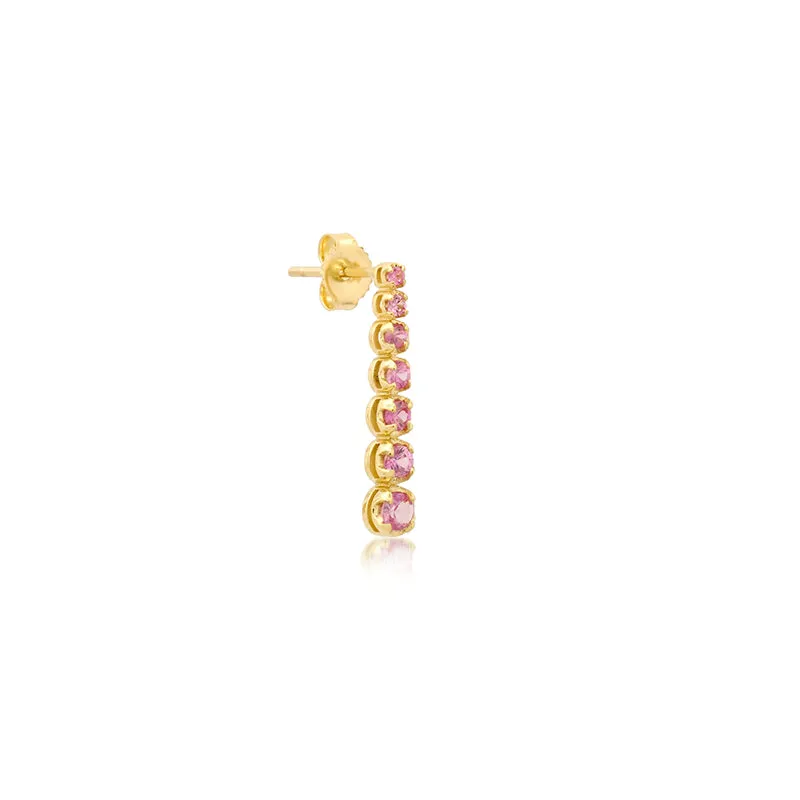 Mini Graduated Pink Sapphire Tennis Studs