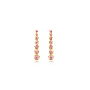 Mini Graduated Pink Sapphire Tennis Studs