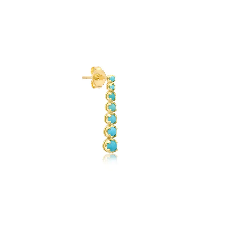 Mini Graduated Turquoise Tennis Studs