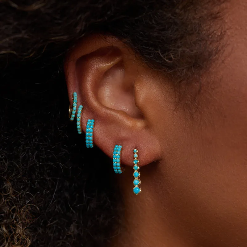 Mini Graduated Turquoise Tennis Studs