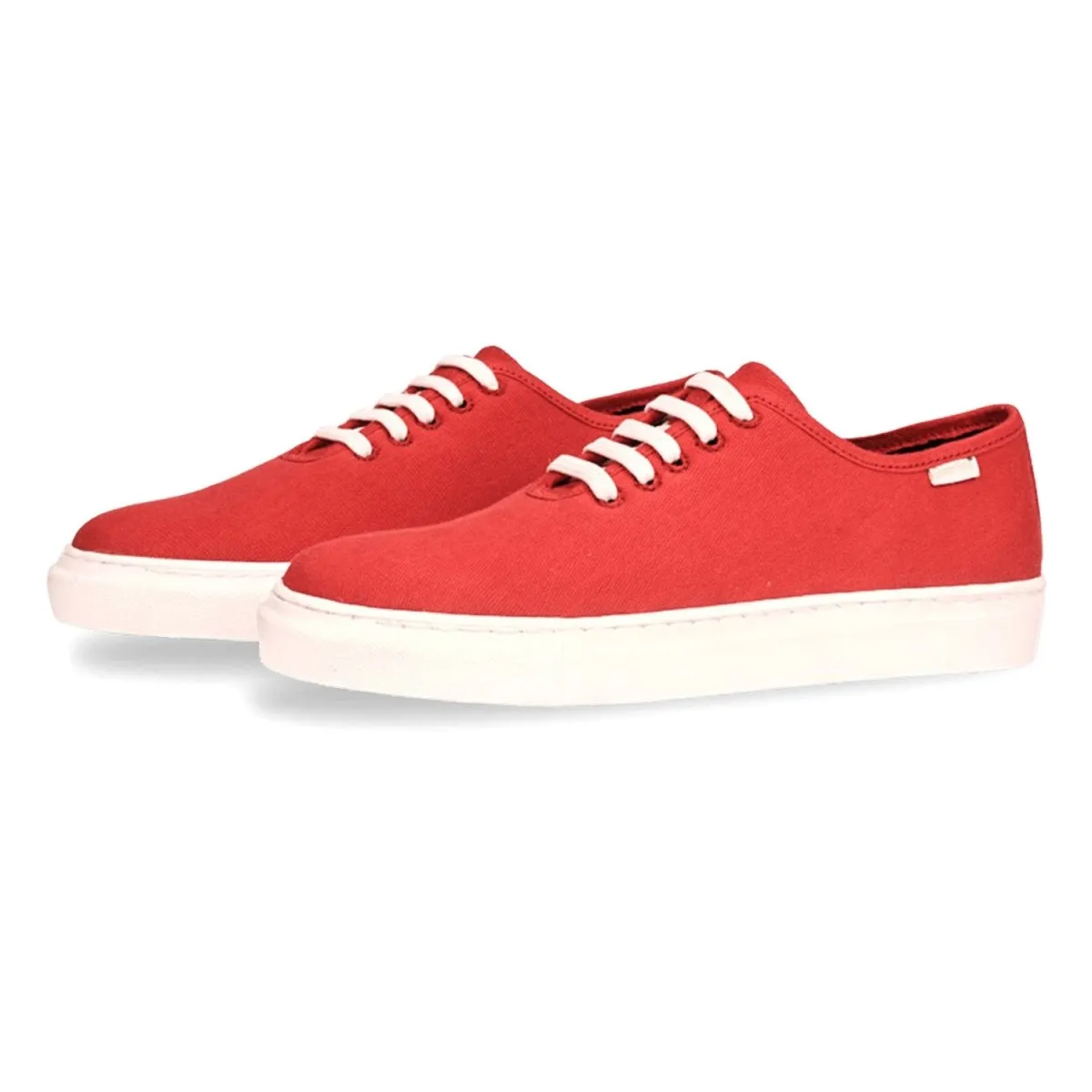 Minimal Red Mens Sneaker Lace Up