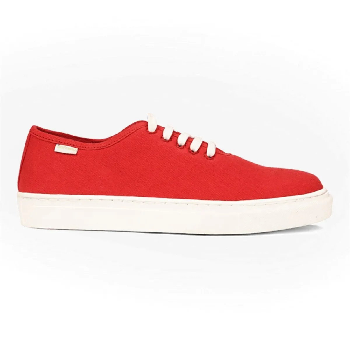 Minimal Red Mens Sneaker Lace Up