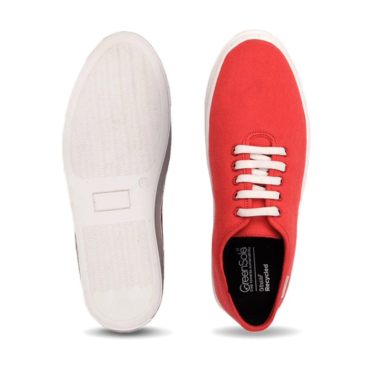 Minimal Red Mens Sneaker Lace Up