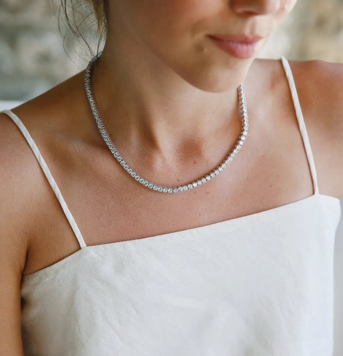 Moissanite Diamond Tennis Necklace | Standard Style