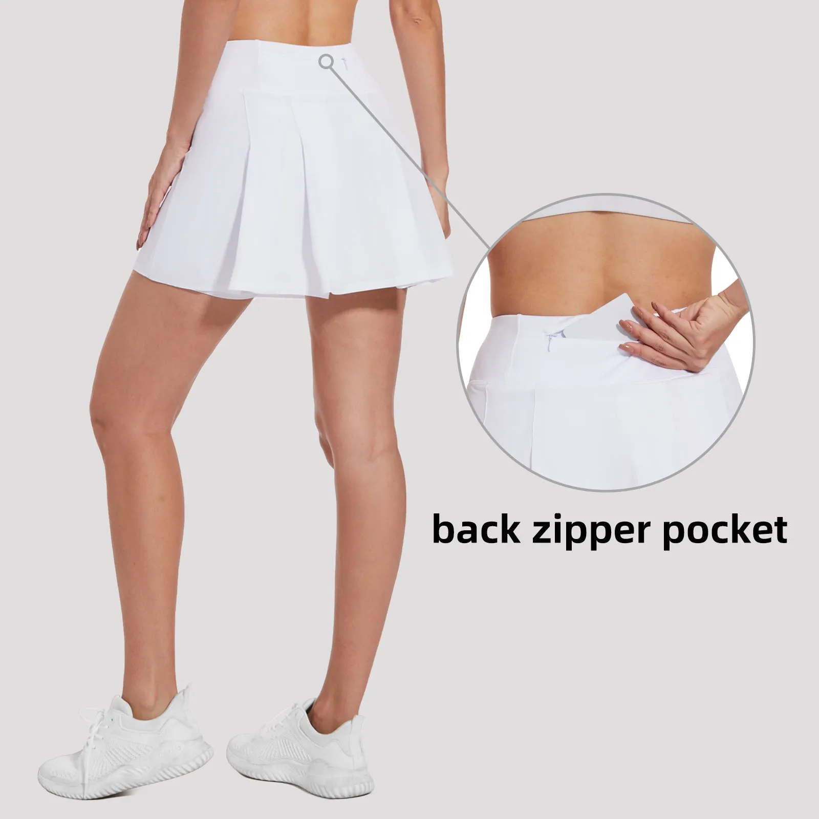 MOTEEPI Tennis Skirts for Women High Waisted Golf Athletic Workout Skort with Shorts Pockets