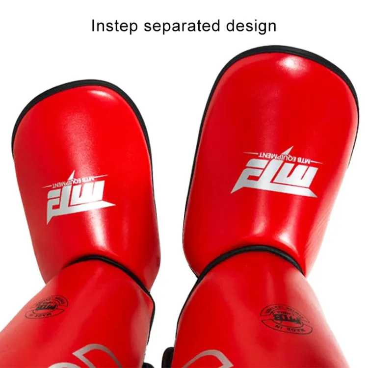 MTB SJ-004A Freestyle Grappling Thai Boxing Training Leg Guards Ankle Protector Sports Protective Gear, Size:M(Red)