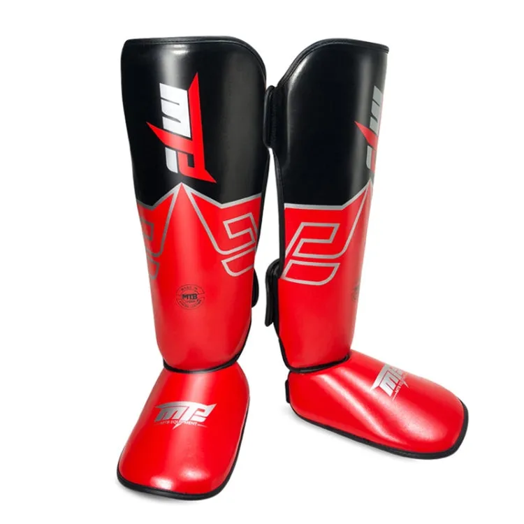 MTB SJ-004A Freestyle Grappling Thai Boxing Training Leg Guards Ankle Protector Sports Protective Gear, Size:M(Red)