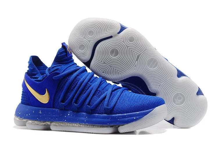 N Zoom KD 10 EP Royal Blue Gold Kevin Durant Men's Basketball Sneakers