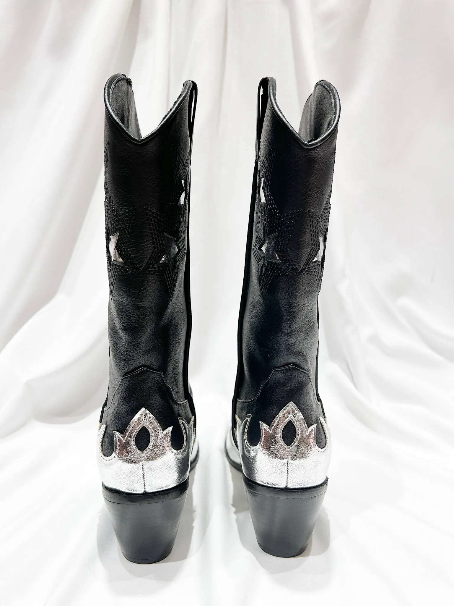 Nico Metallic Ankle Boots - Black & Silver