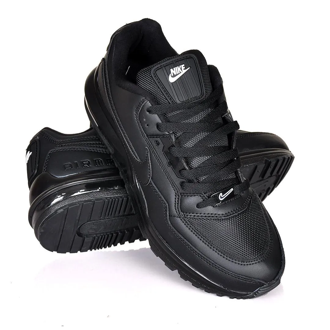 NK Max LTD 3 Side Logo Patterned All Black Sneakers