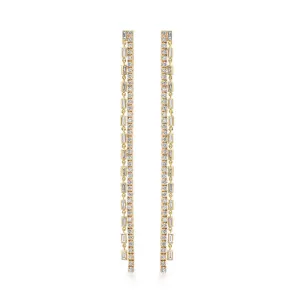 One-of-a-Kind Long 4 Prong & Baguette Cut Diamond Tennis Studs