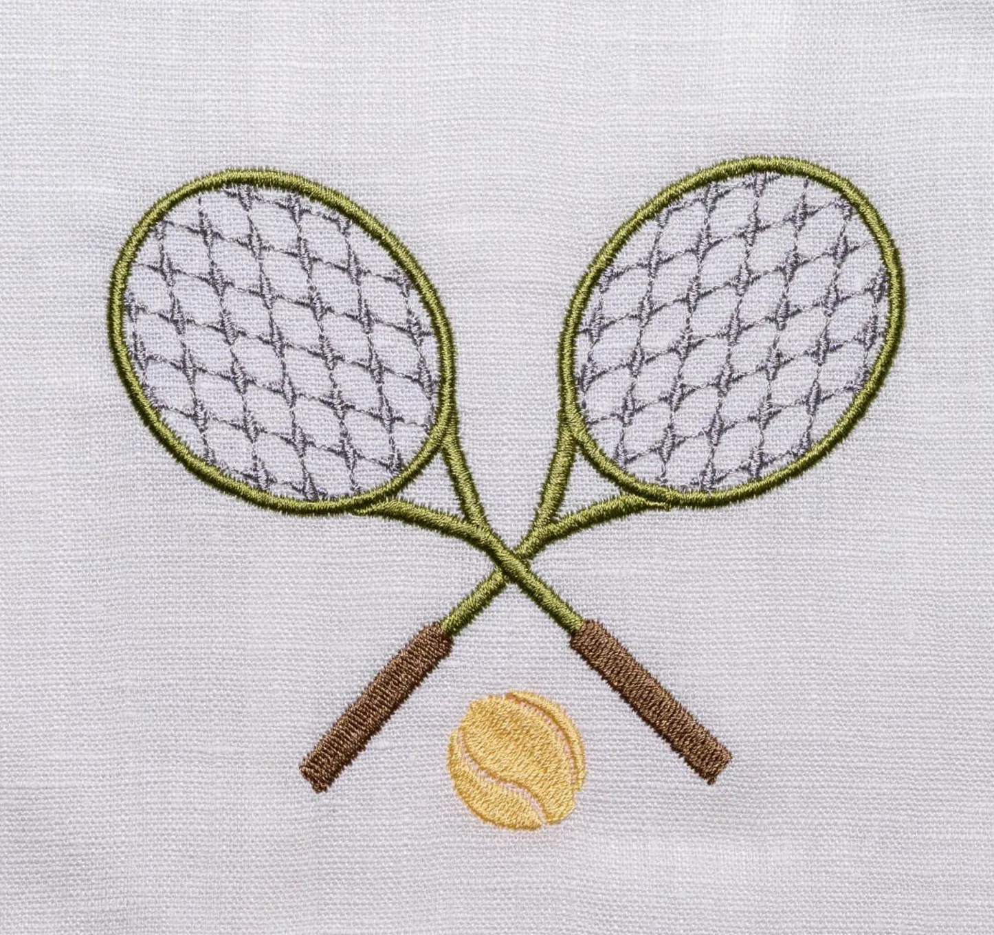 One Pair (2) of Embroidered Tennis Linen Towels