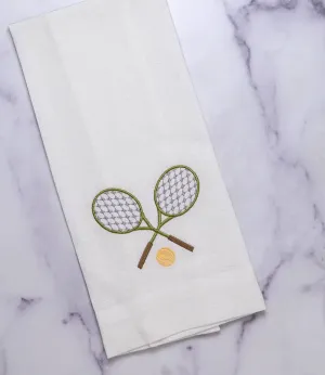 One Pair (2) of Embroidered Tennis Linen Towels