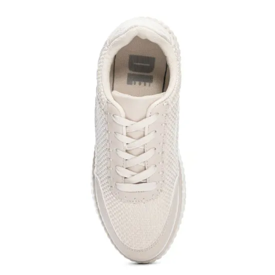 Out & About Cream Textured Platform Sneakers