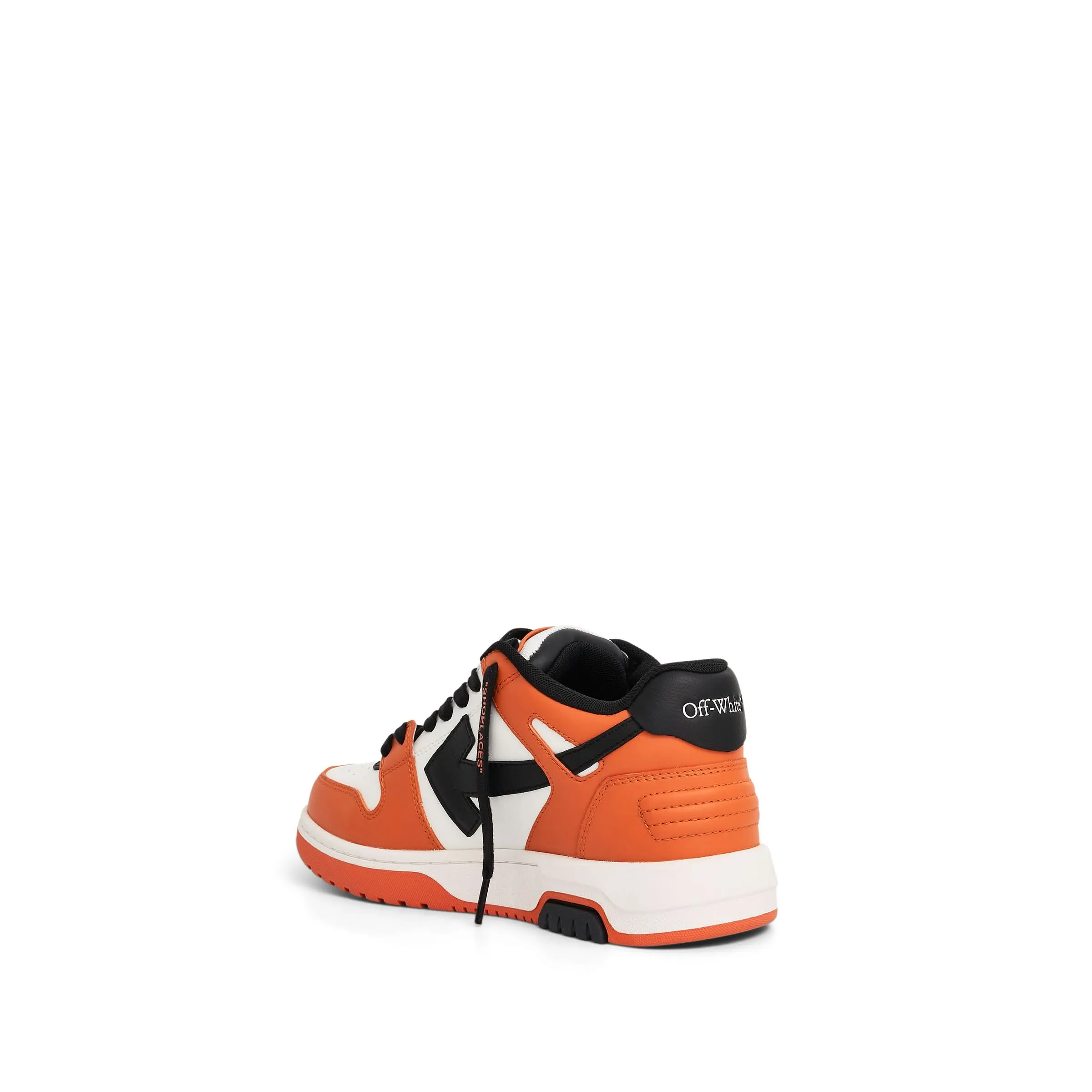 Out of Office Calf Leather Sneaker In Colour Orange/Black