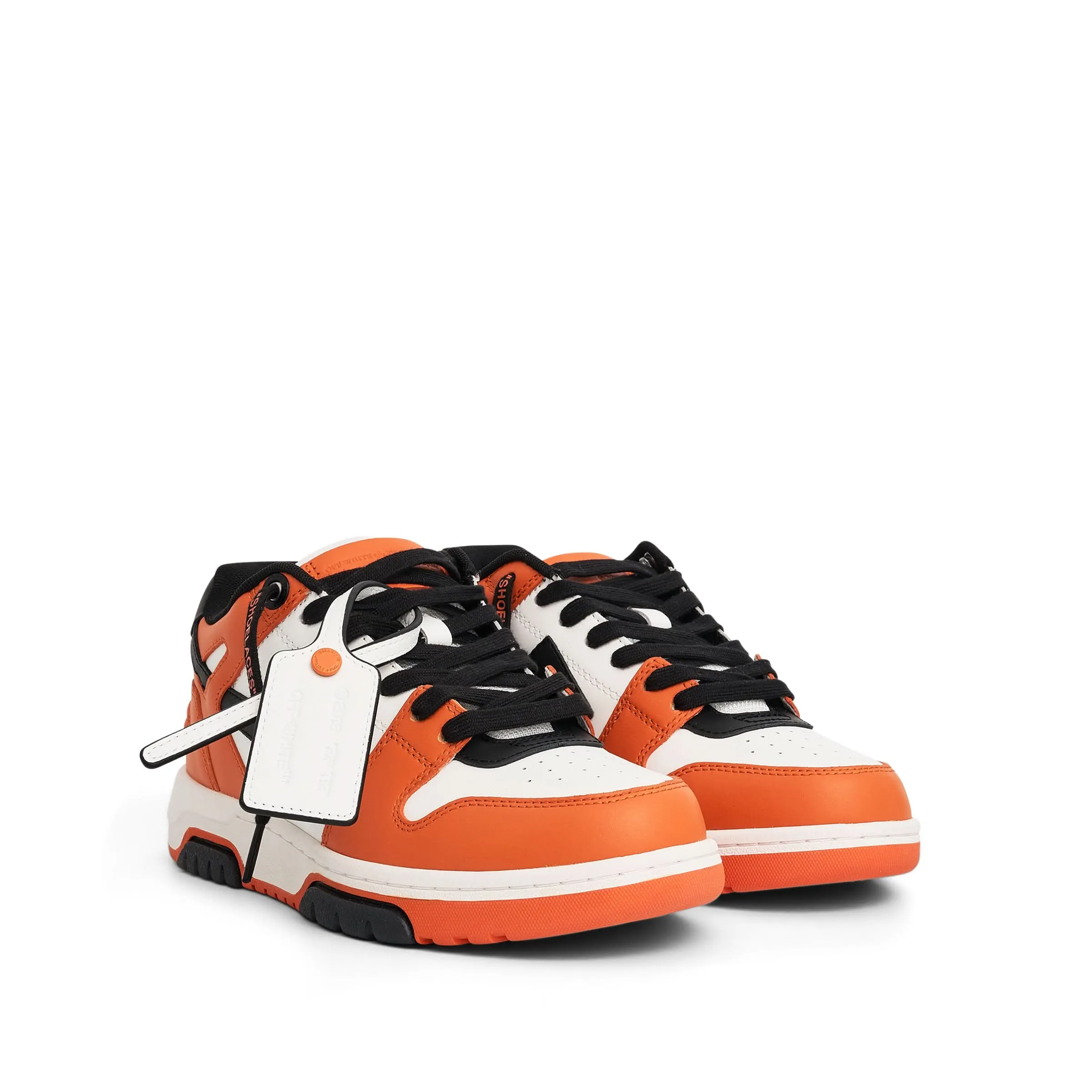 Out of Office Calf Leather Sneaker In Colour Orange/Black