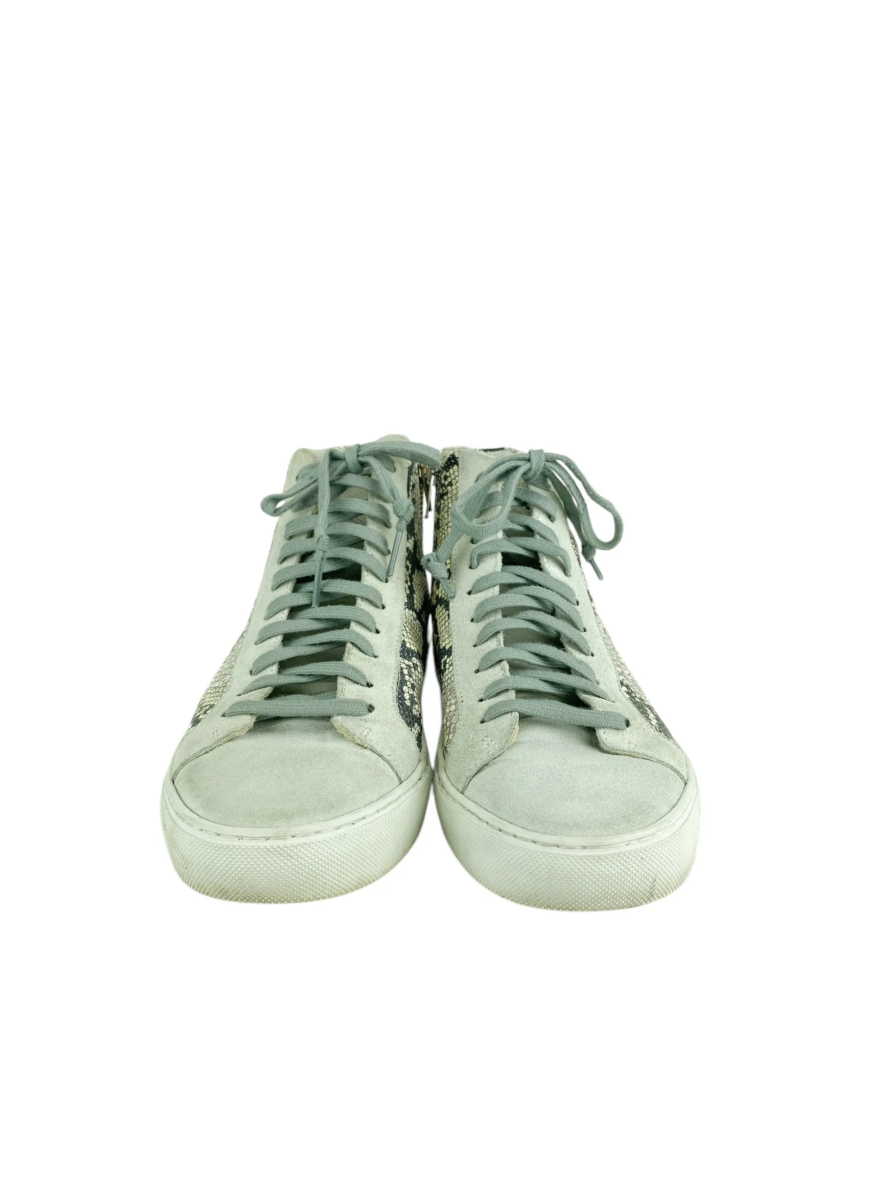 P448 Women's Snakeskin Distressed Leather High Top Sneaker Size 39 (IT) 8.5 (US)