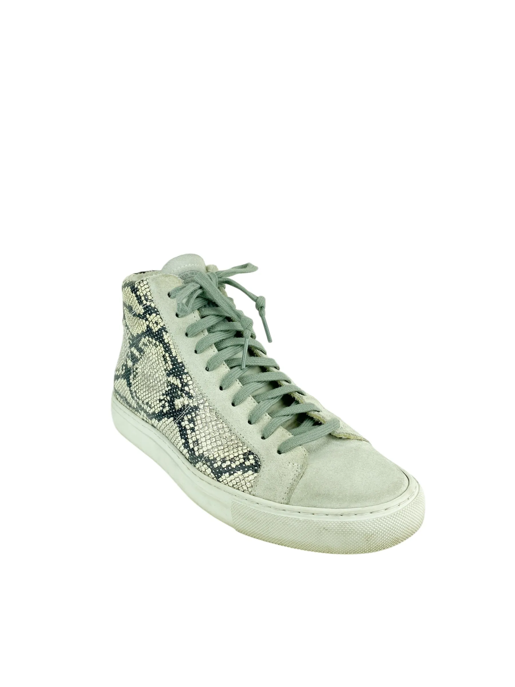 P448 Women's Snakeskin Distressed Leather High Top Sneaker Size 39 (IT) 8.5 (US)