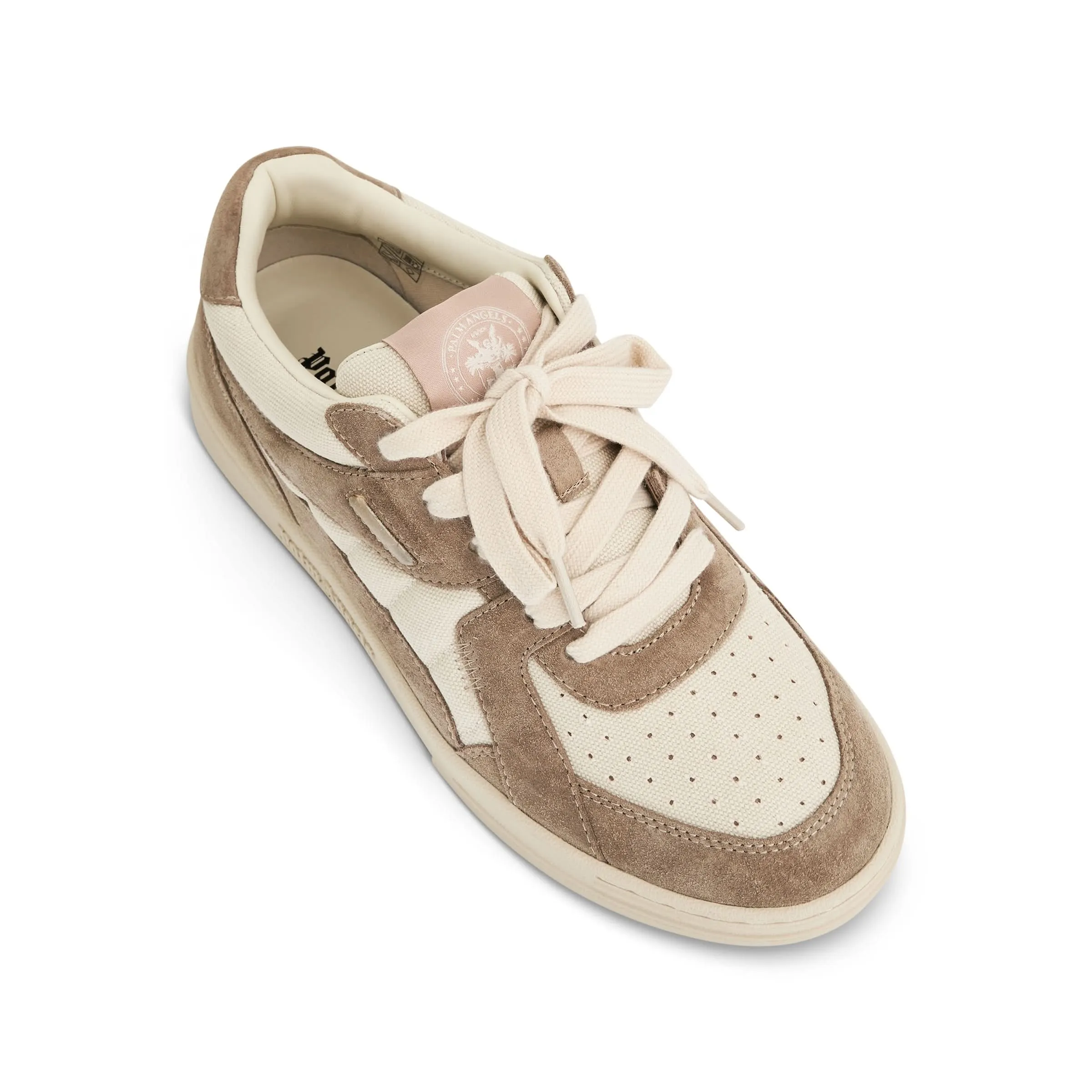 Palm University Suede Low-top Sneaker in White/Camel