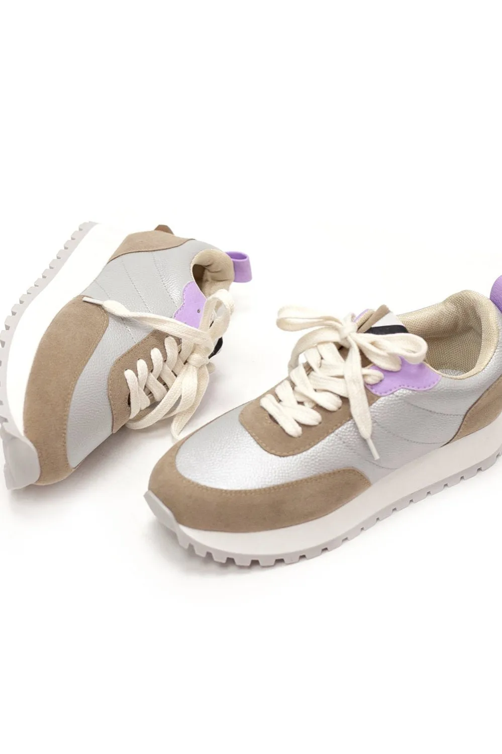 PARCHITA Lilac & Silver Sneakers