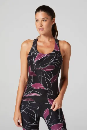 Paula Midi Tank With Foil Midnight Magnolias