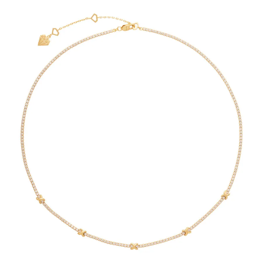 Pave 14K Gold Vermeil Petite Tennis Necklace