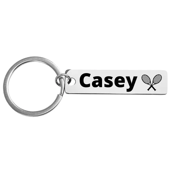 Personalized Engraved Tennis Keychain - Pick Style