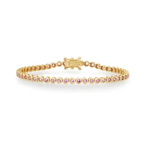 Pink Sapphire Mini Bezel Tennis Bracelet