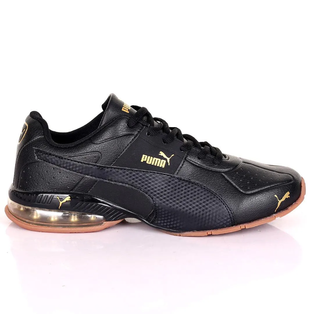 PM  Lightweight Black Perf Low Sneakers Designed