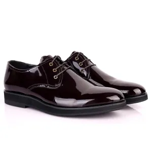 Prad Coffee Glossy Lace Up Men's Shoe