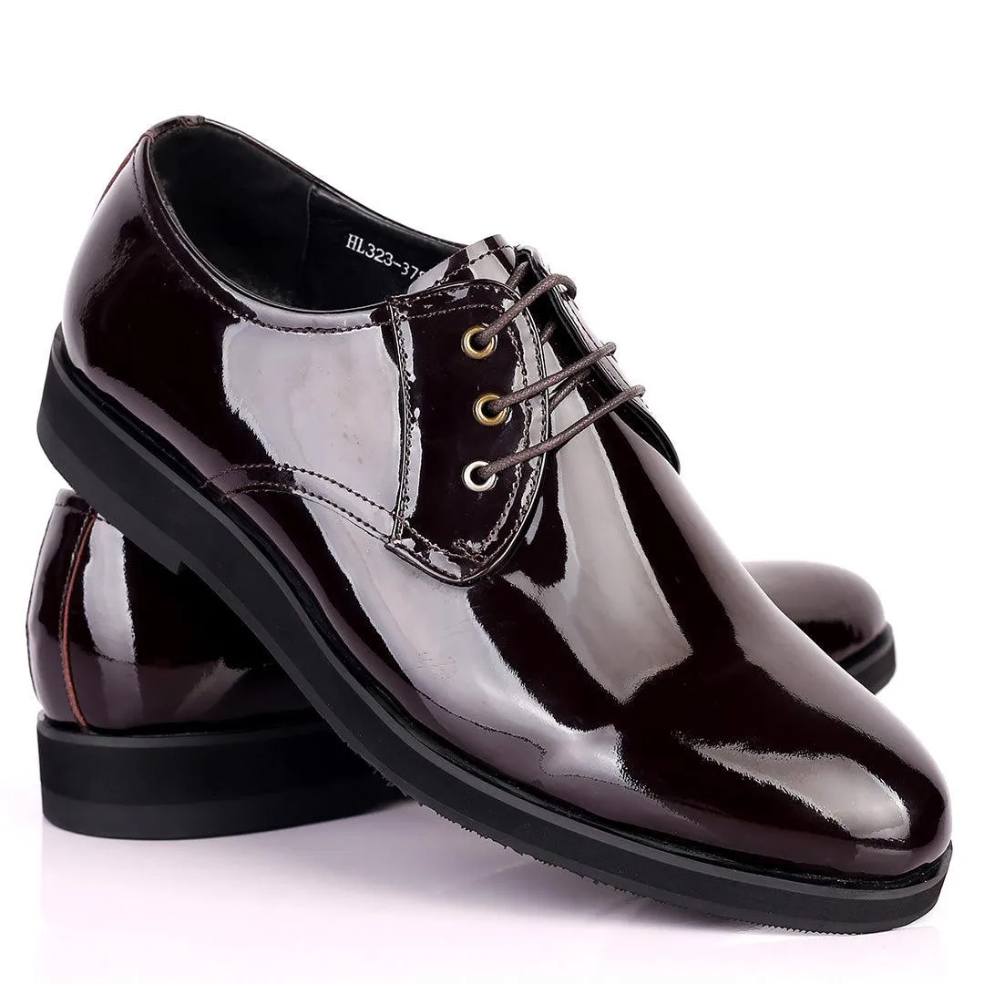 Prad Coffee Glossy Lace Up Men's Shoe