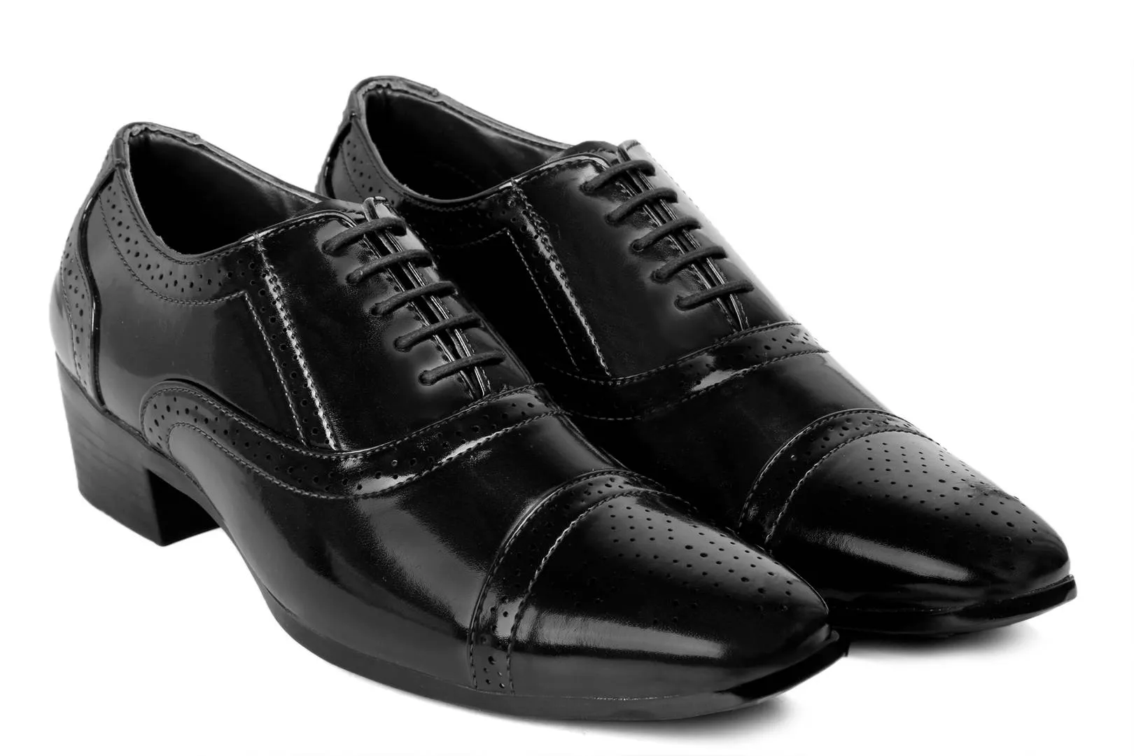 Premium Black Synthetic Leather Height Increasing Formal Shoe For Men