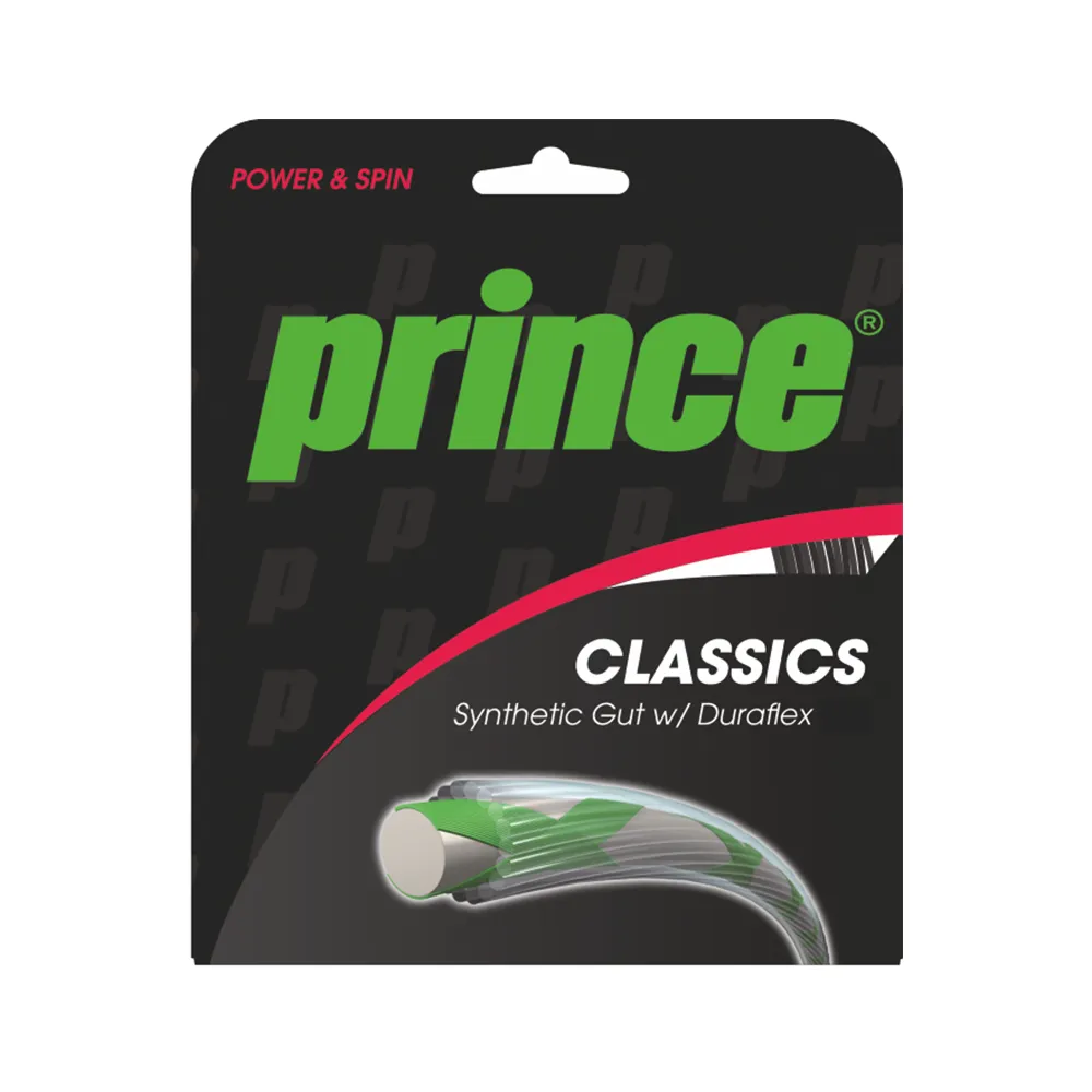 Prince Synthetic Gut W/Duraflex 16 Pack - Black