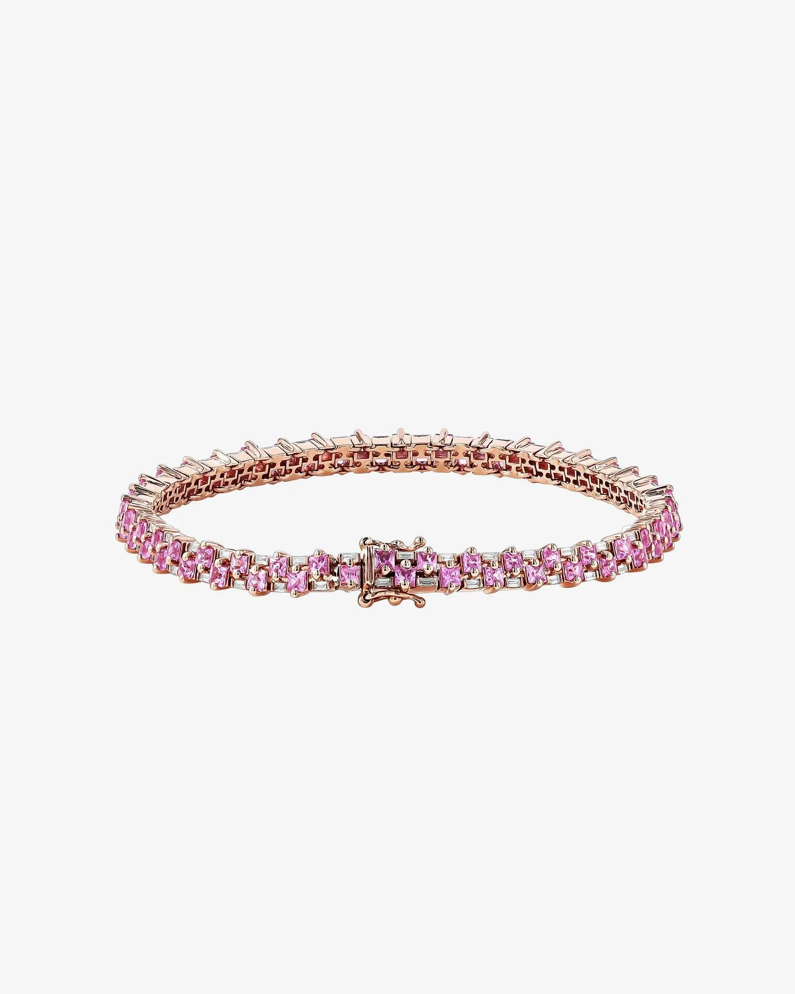 Princess Mini Stack Pink Sapphire Tennis Bracelet