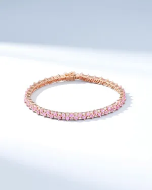 Princess Mini Stack Pink Sapphire Tennis Bracelet