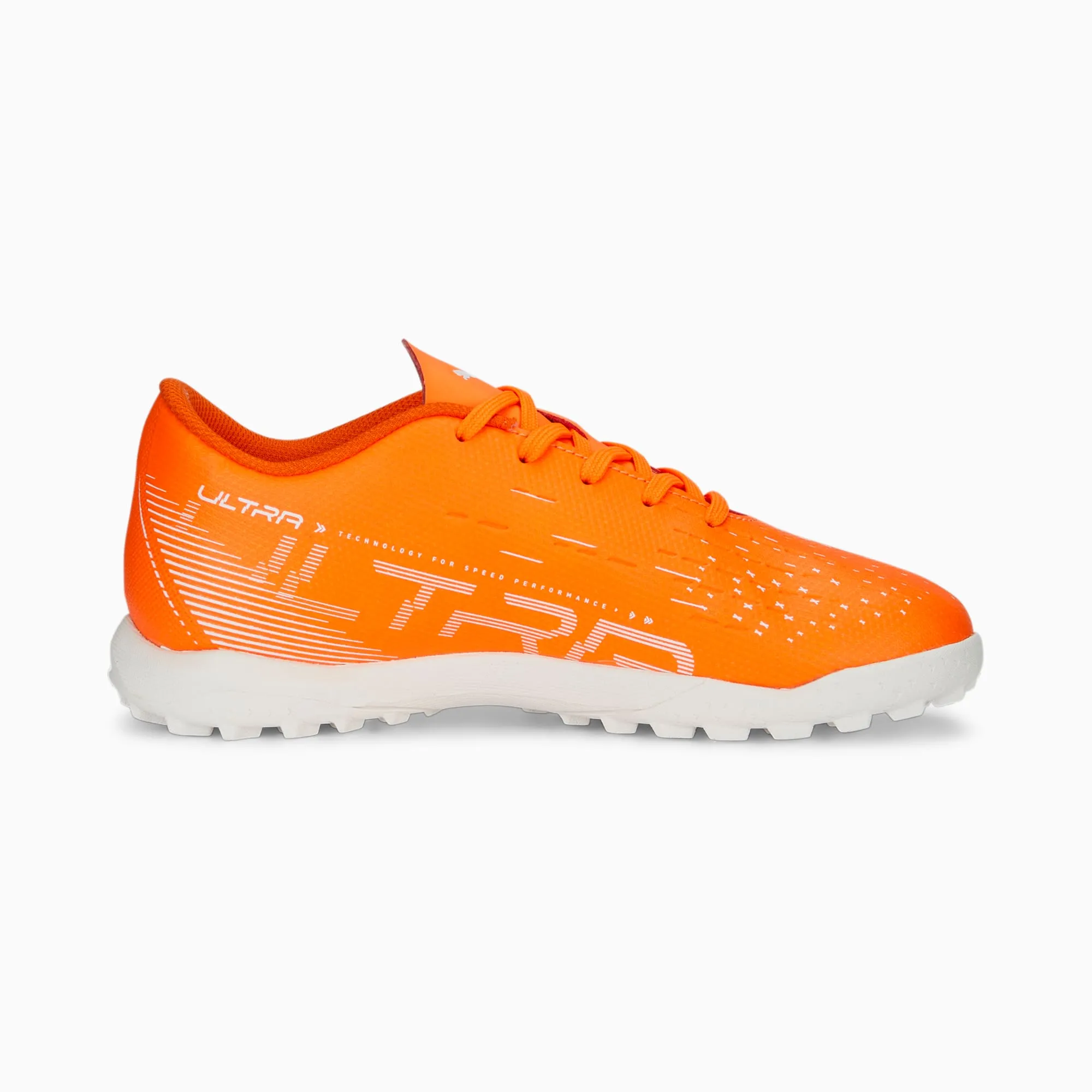 Puma Ultra Play Junior Turf Shoes 107236 01  ULTRA ORANGE-PUMA WHITE-BLUE GLIMMER