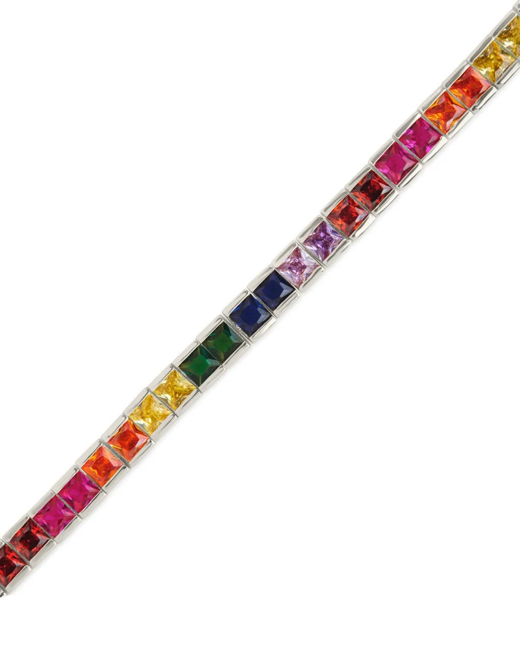 Rainbow Channel Set CZ Tennis Bracelet