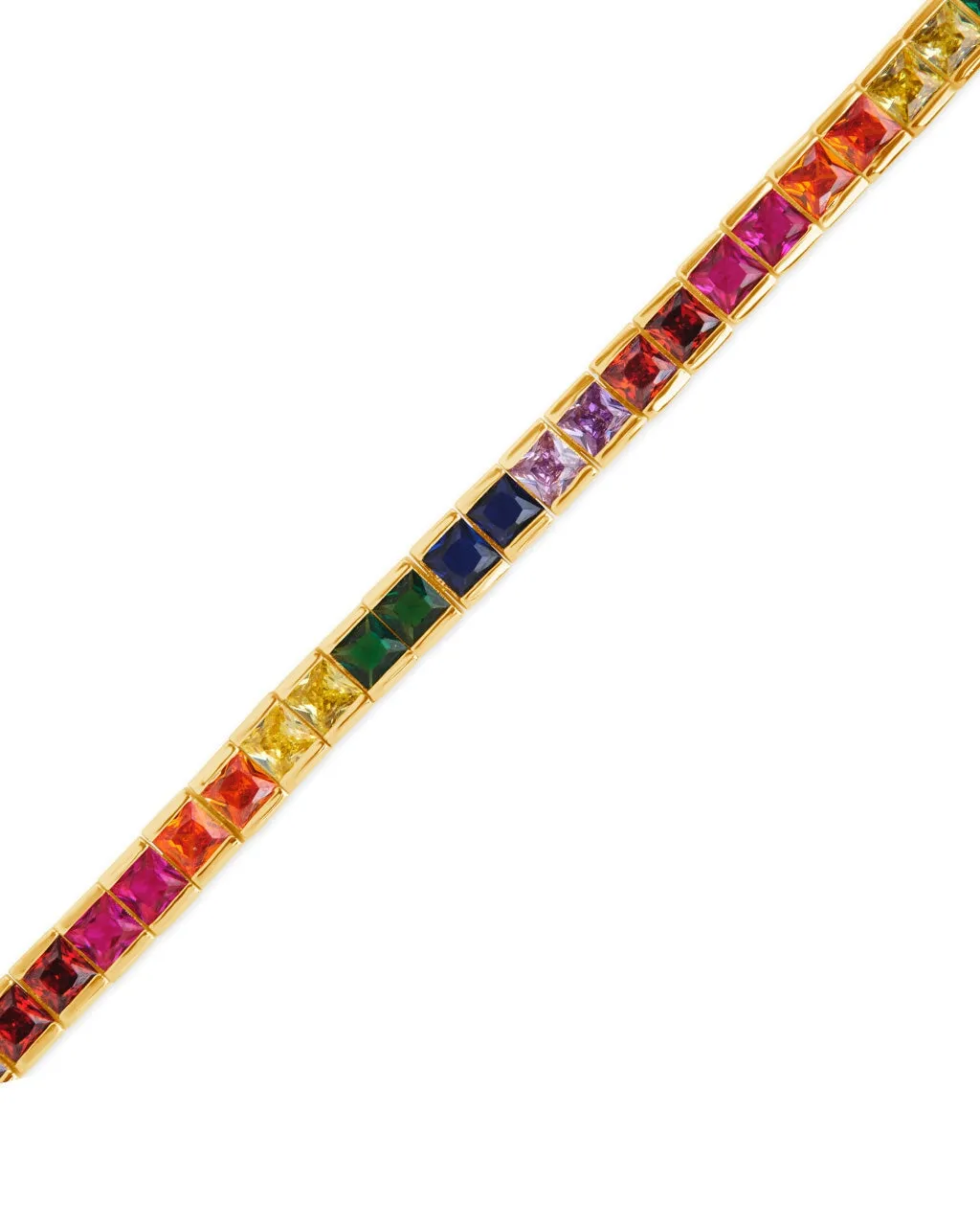 Rainbow Channel Set CZ Tennis Bracelet