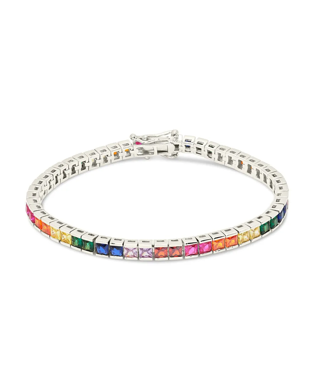 Rainbow Channel Set CZ Tennis Bracelet