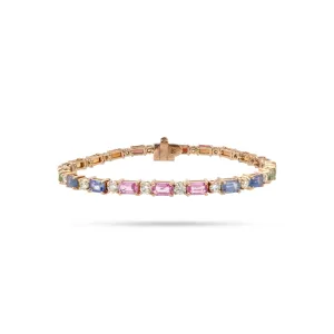 Rainbow Sapphire Diamond Bracelet