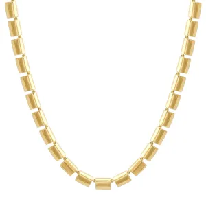 Rectangular Dome Link Tennis Necklace