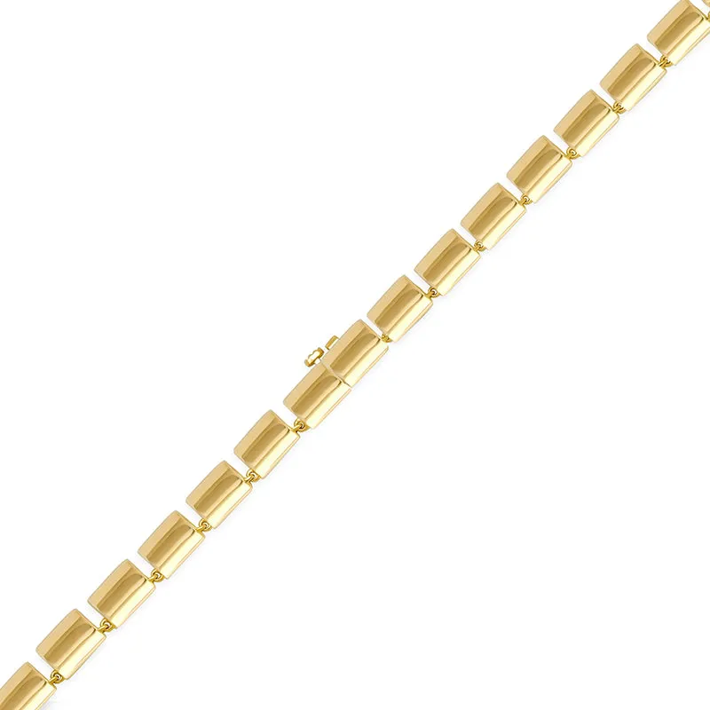 Rectangular Dome Link Tennis Necklace