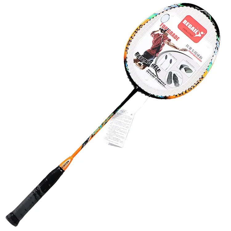 REGAIL 8019 2 PCS Carbon Durable Badminton Racket for Beginners (Orange)