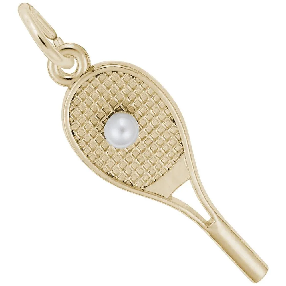 Rembrandt Charms - Tennis Racquet With Pearl Charm - 3947