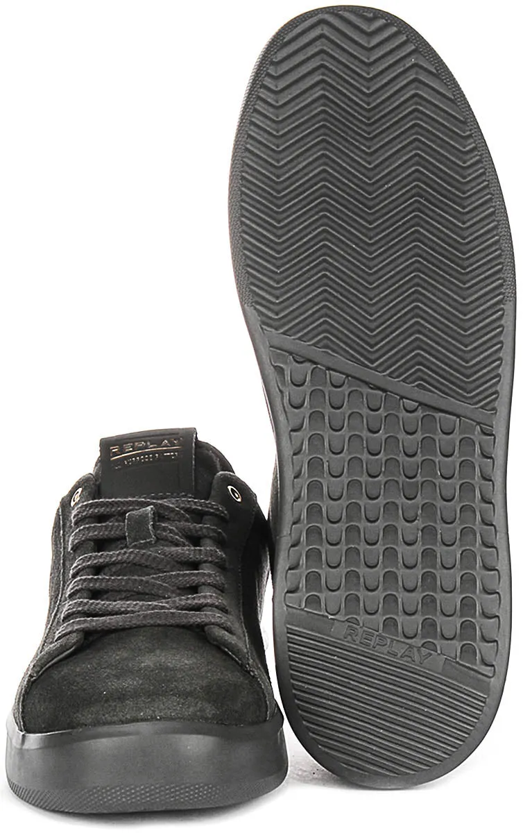 Replay University Suede In Dark Grey For Men