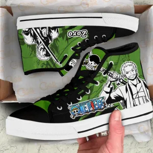 Roronoa Zoro High Top Shoes OP Custom Anime Sneakers Mix Manga