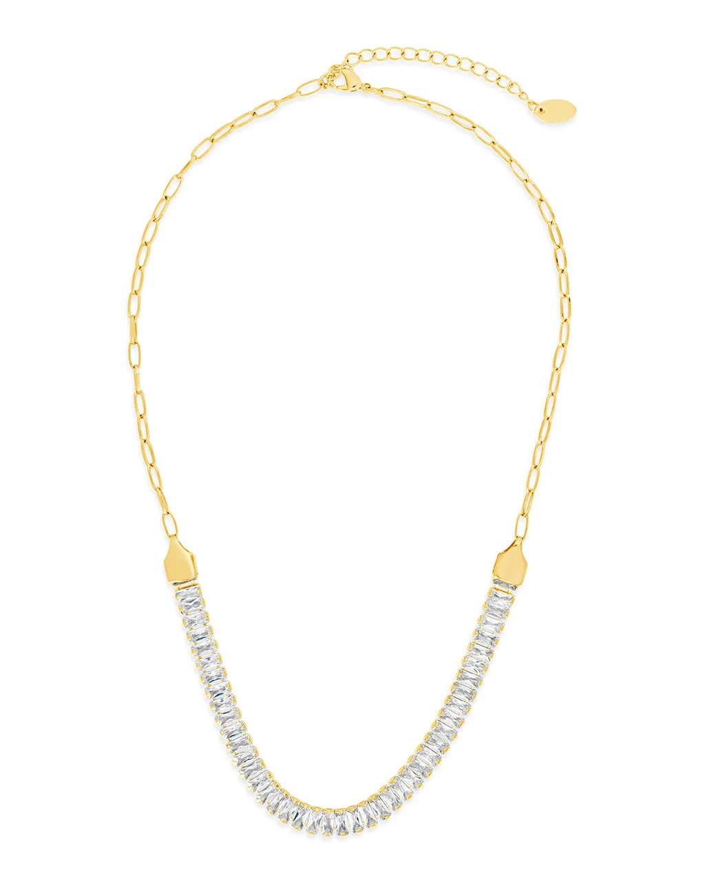 Sarai CZ & Chain Tennis Necklace