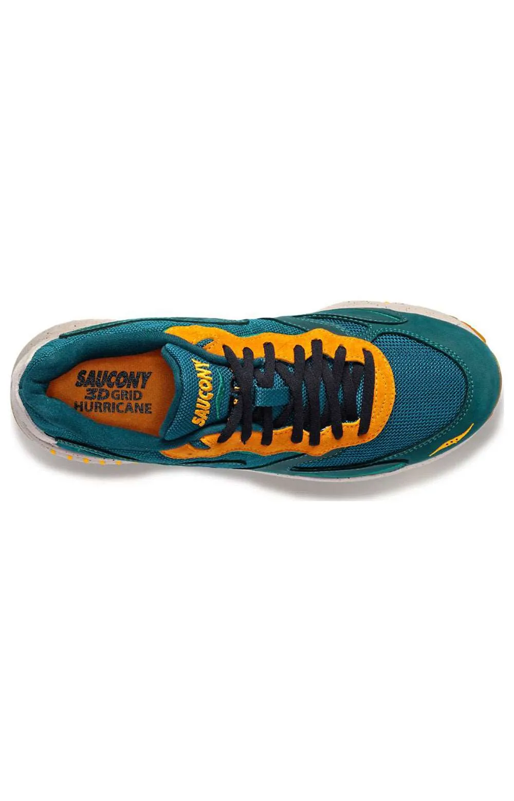 Saucony 3D Grid Hurricane Retro Sneakers - Green/Orange