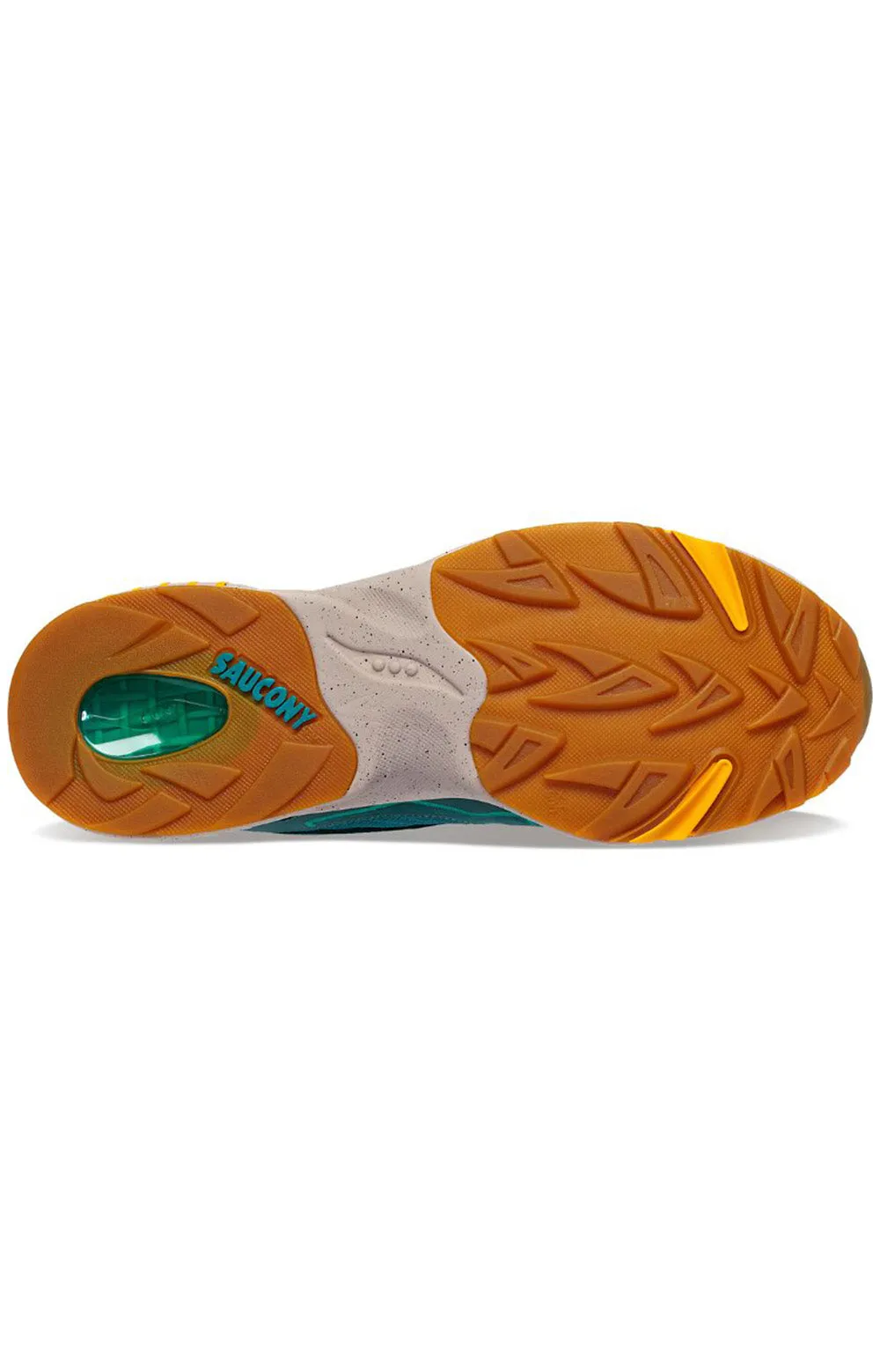 Saucony 3D Grid Hurricane Retro Sneakers - Green/Orange