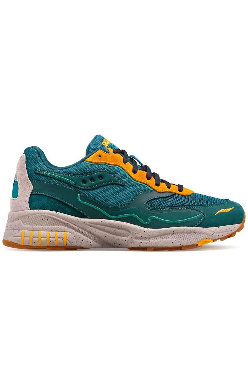 Saucony 3D Grid Hurricane Retro Sneakers - Green/Orange